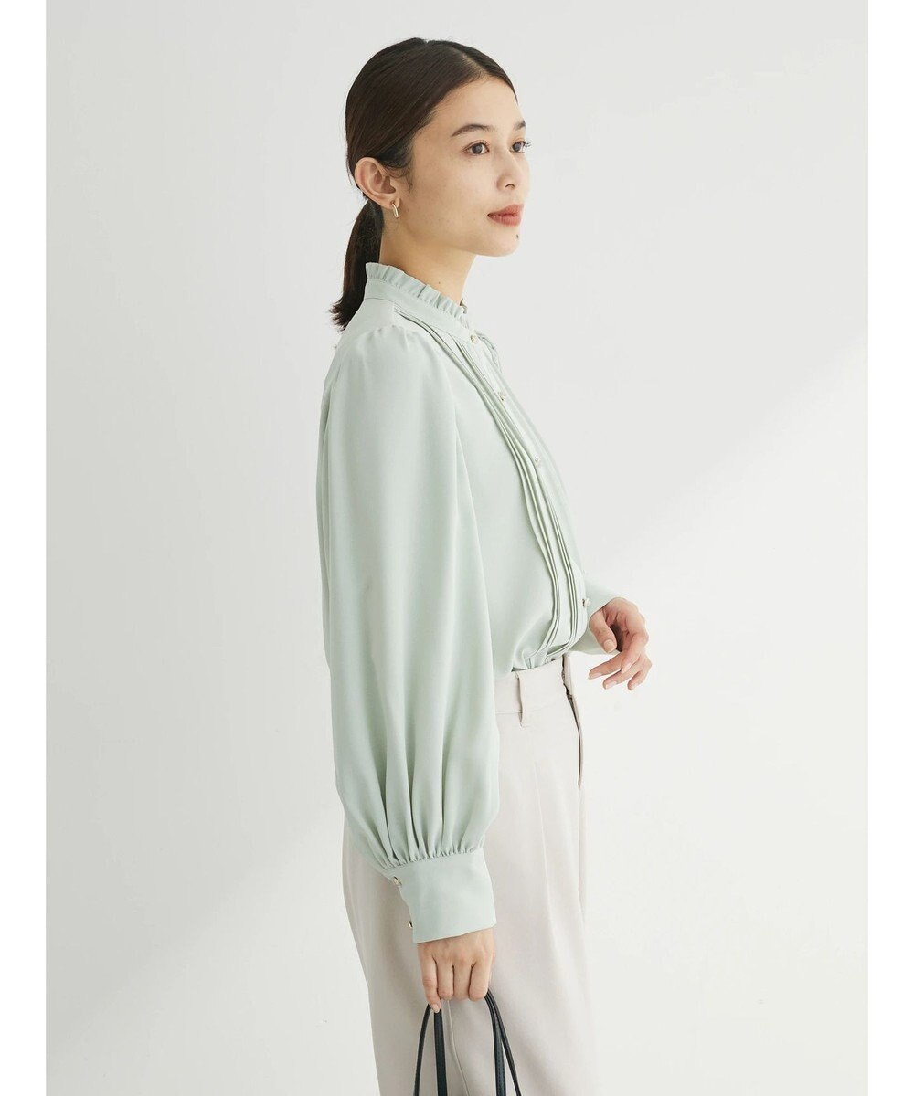 Green Parks ・ＥＬＥＮＣＡＲＥ　ＤＵＥ　ピンタックスタンドブラウス 