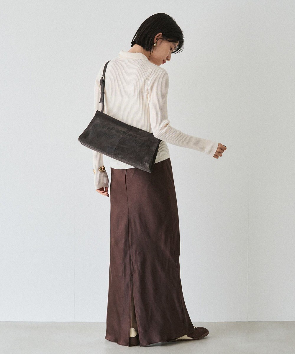 russet ステンシルデザインスエード横長ショルダーバッグ(CE-1640) 