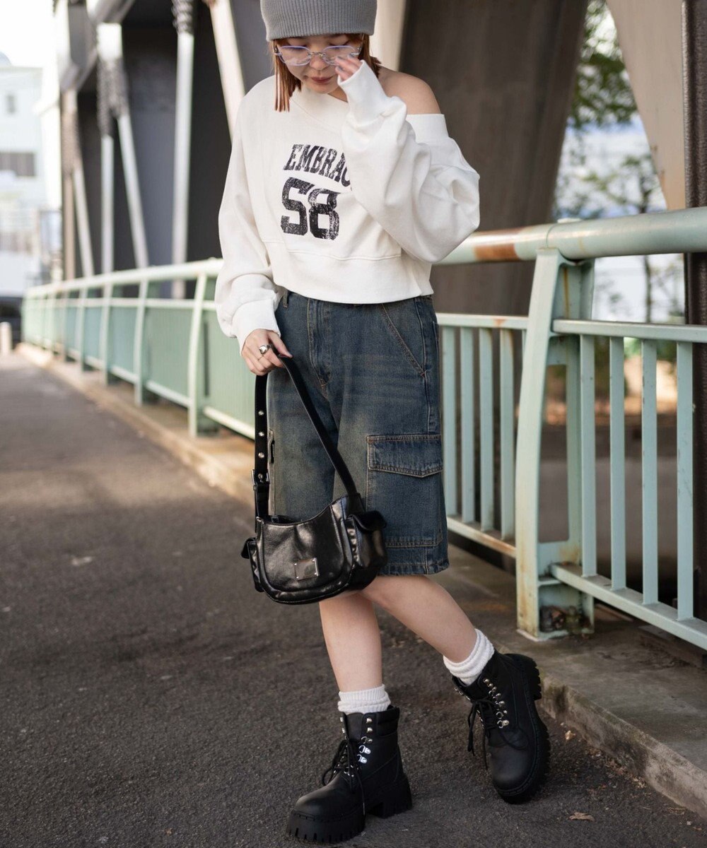 WEGO オフショルショートスウェット 