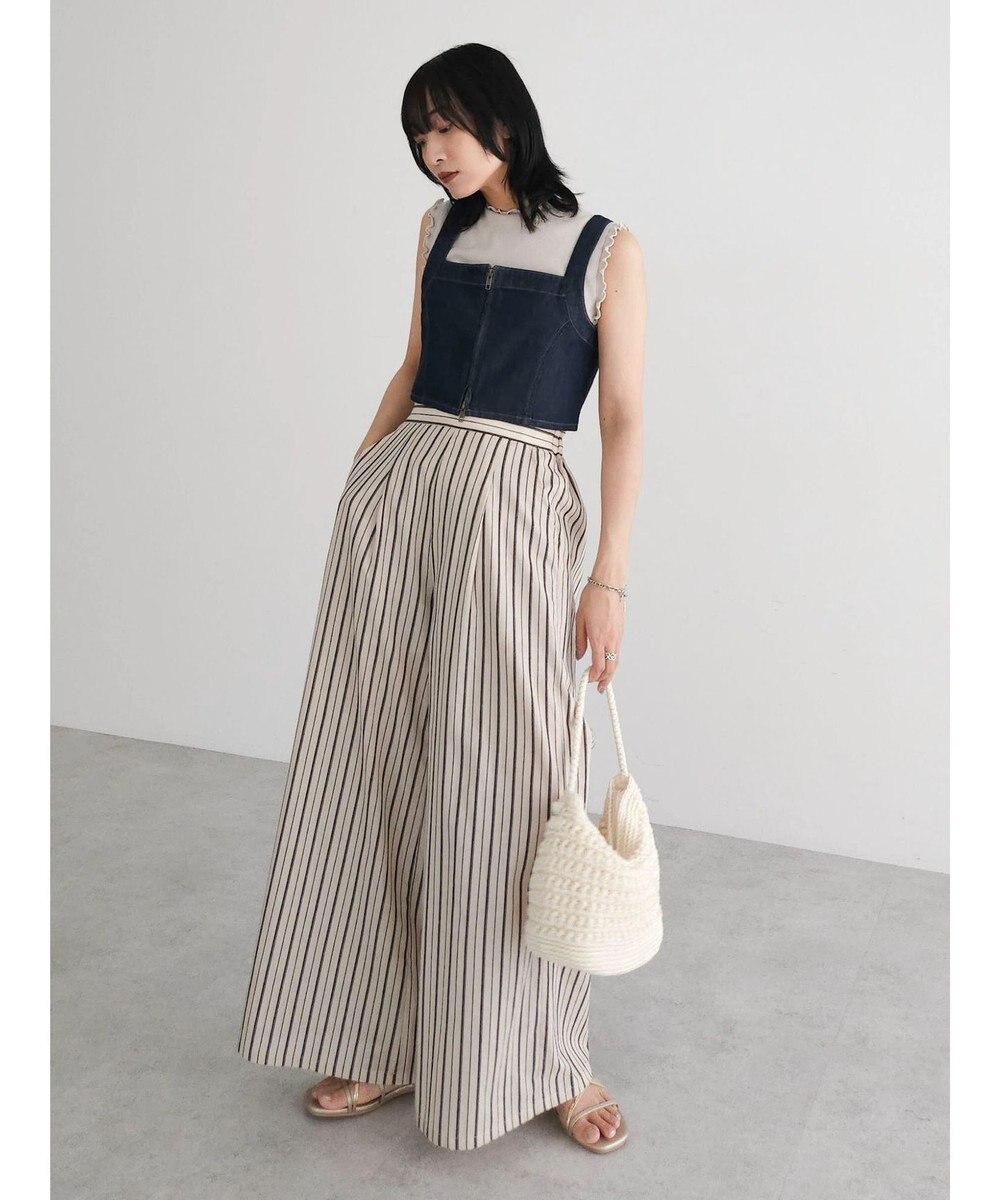 Green Parks ・ＥＬＥＮＣＡＲＥ　ＤＵＥ　ストライプワイドパンツ 