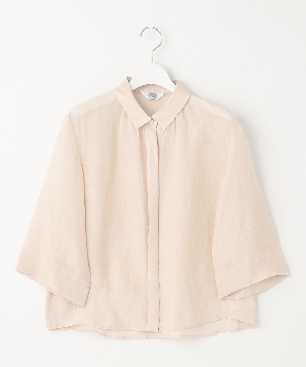 J.PRESS LADIES 【洗える】シアーリネン ブラウス 