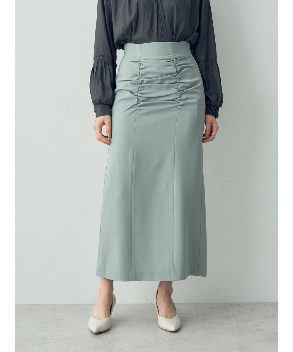 YECCA VECCA シャーリングロングナロースカート 