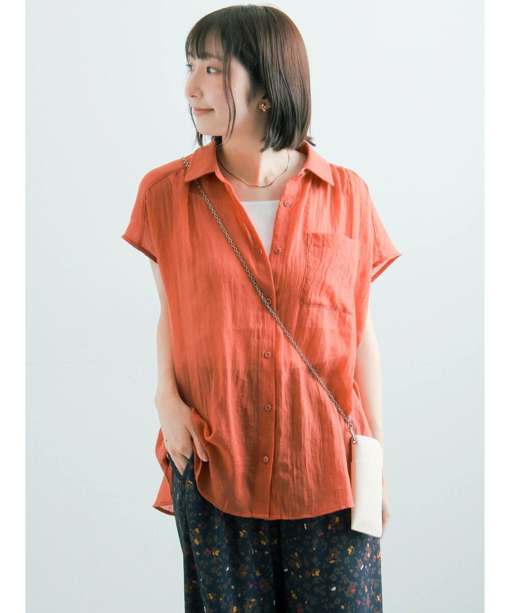 Te chichi 【7色展開】シャンブレーボイルフレンチスリーブシャツ 