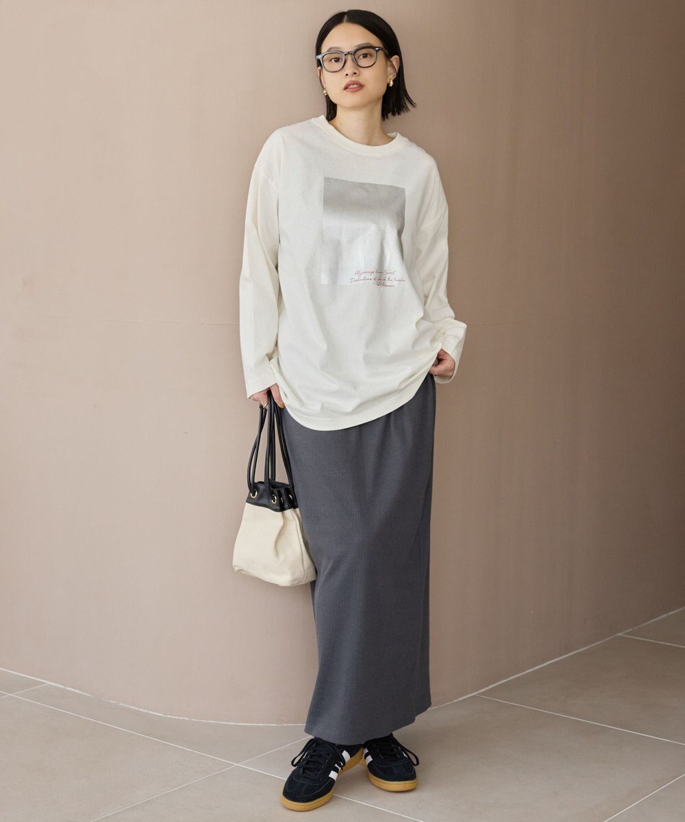 AMERICAN HOLIC ボックス箔プリントロングTシャツ 