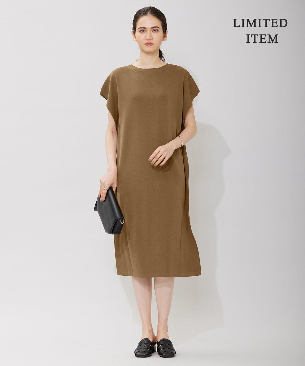 ICB 【WEB限定・洗える】ドライコットンアセテート  サイドスリットワンピース 