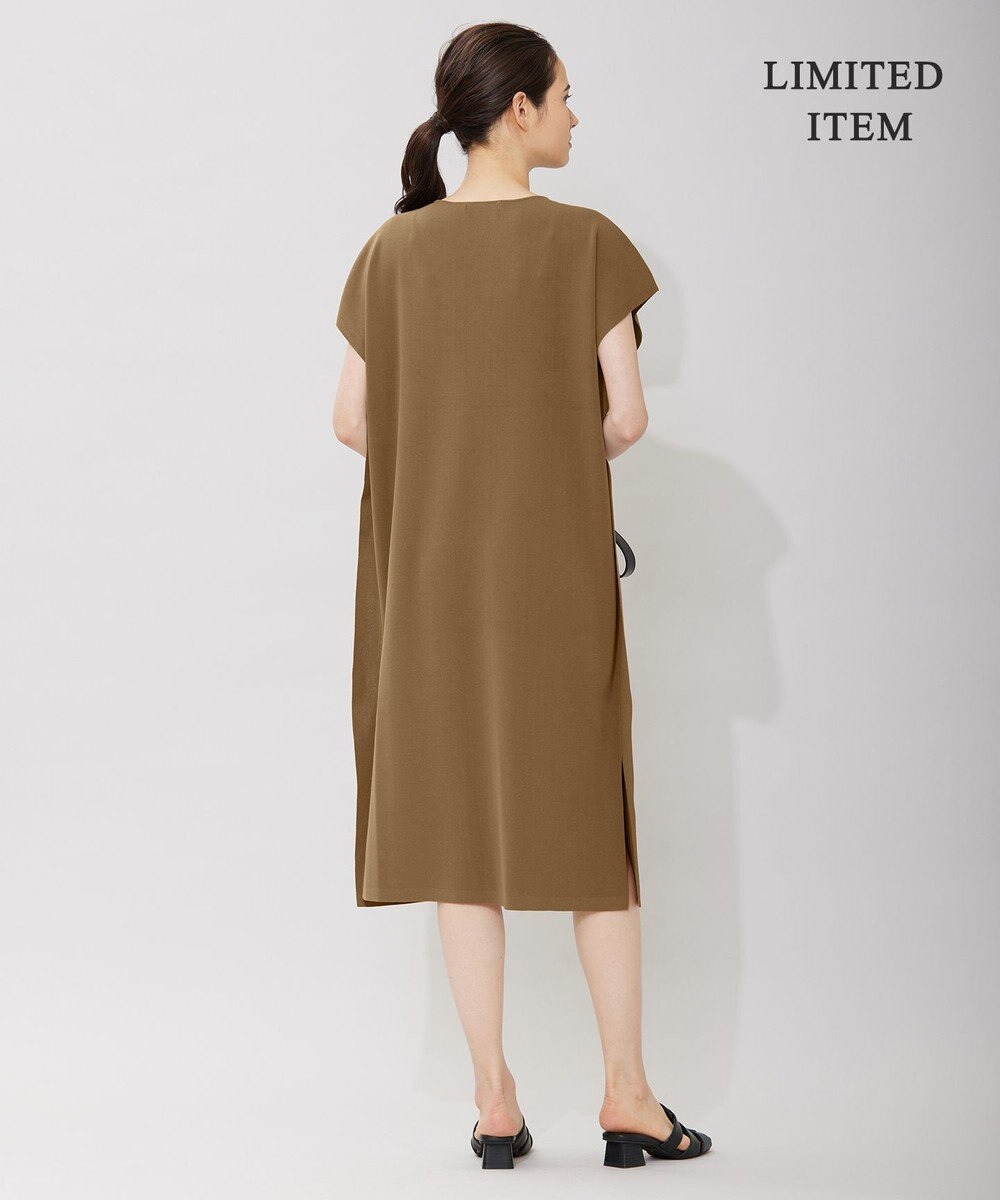 ICB 【WEB限定・洗える】ドライコットンアセテート  サイドスリットワンピース 