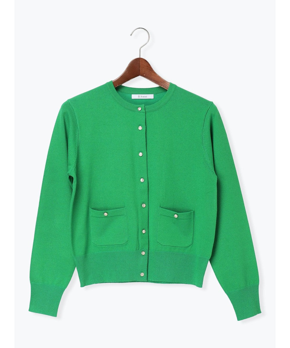 Te chichi ポケット付きクルーネックカーディガン 