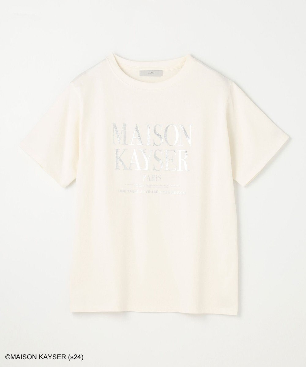 ANY 【MAISON KAYSERコラボ】箔プリントロゴ半袖Tシャツ 