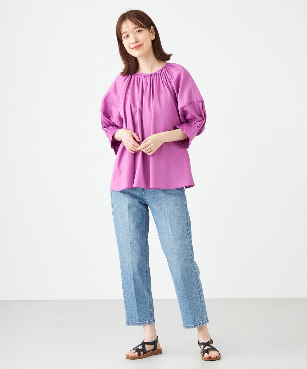 SHARE PARK LADIES センタープレスストレートデニム 