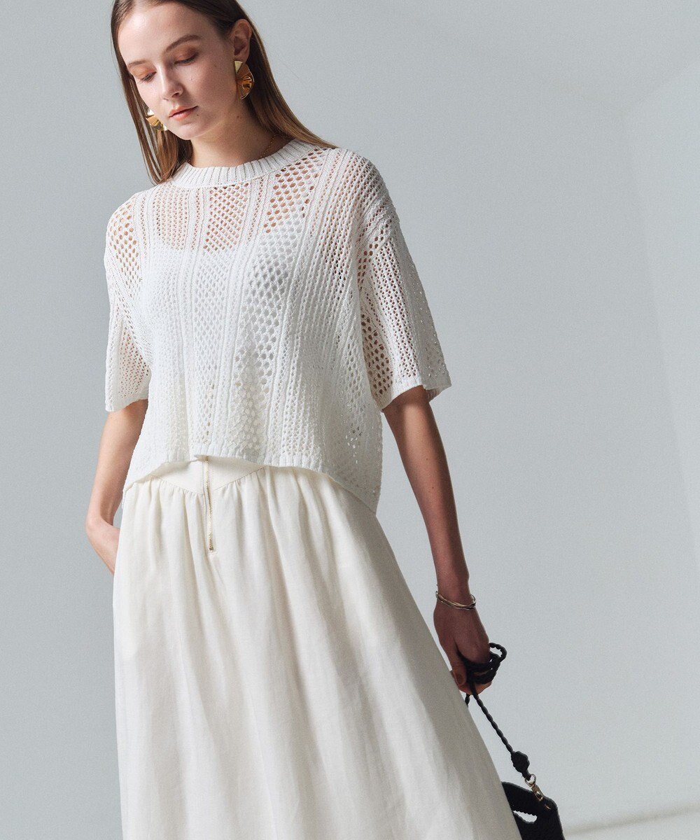 BEIGE， BERNARD / リネン混 ゴールドジップ ハイウエススカート 