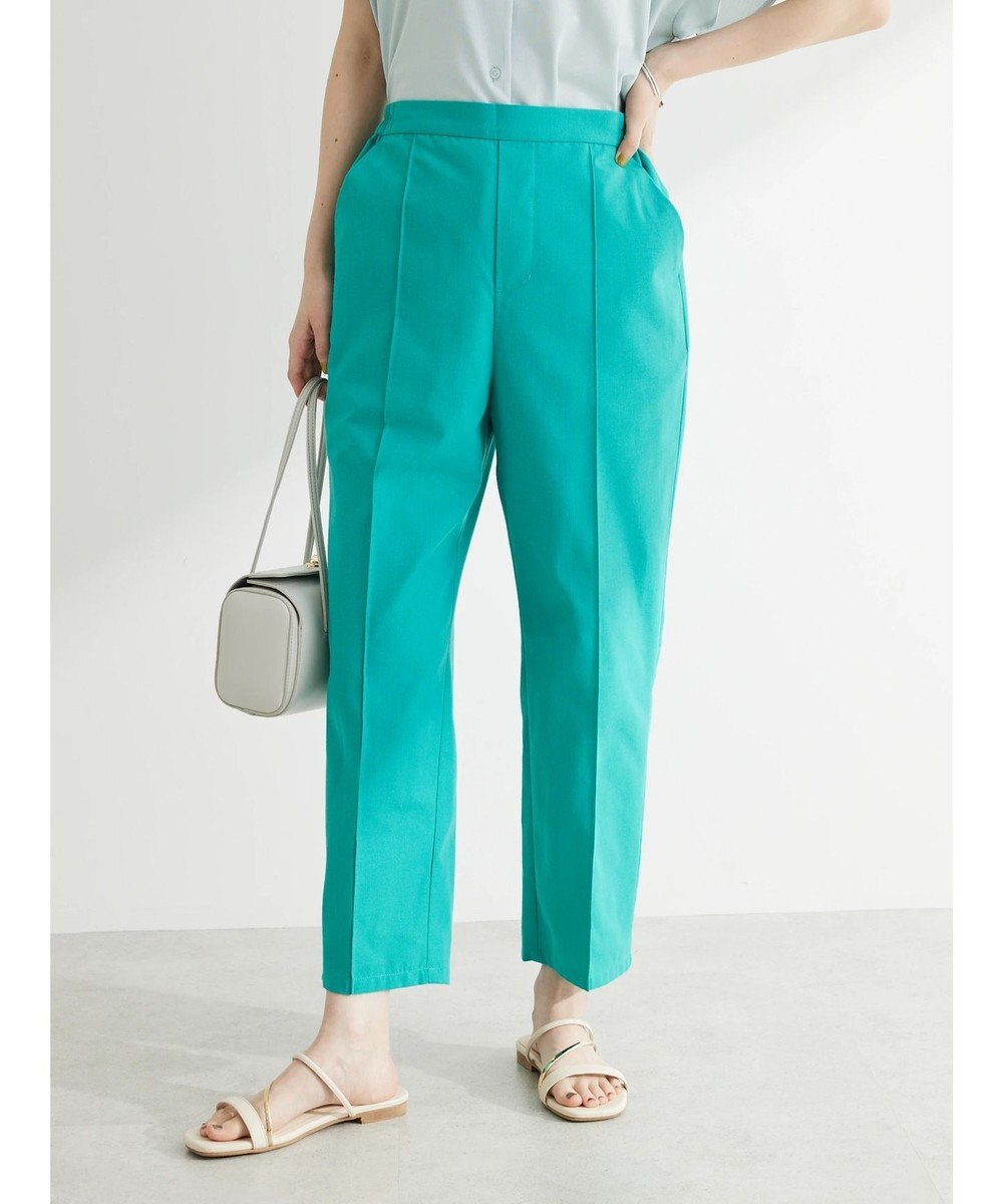 Green Parks 綿麻混イージーテーパードパンツ 