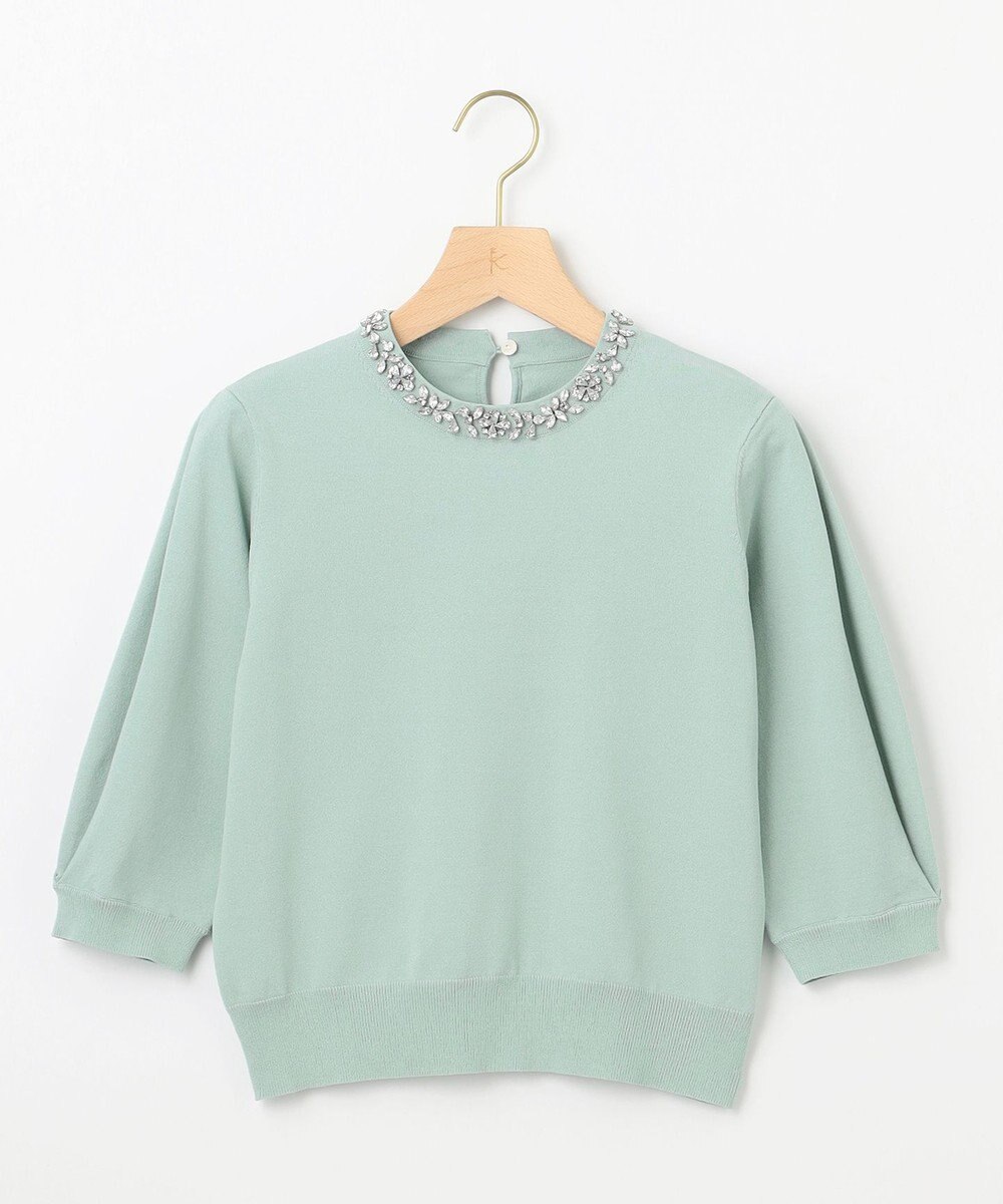 組曲 S 【WEB限定】ビジューパフスリーブ ニット 