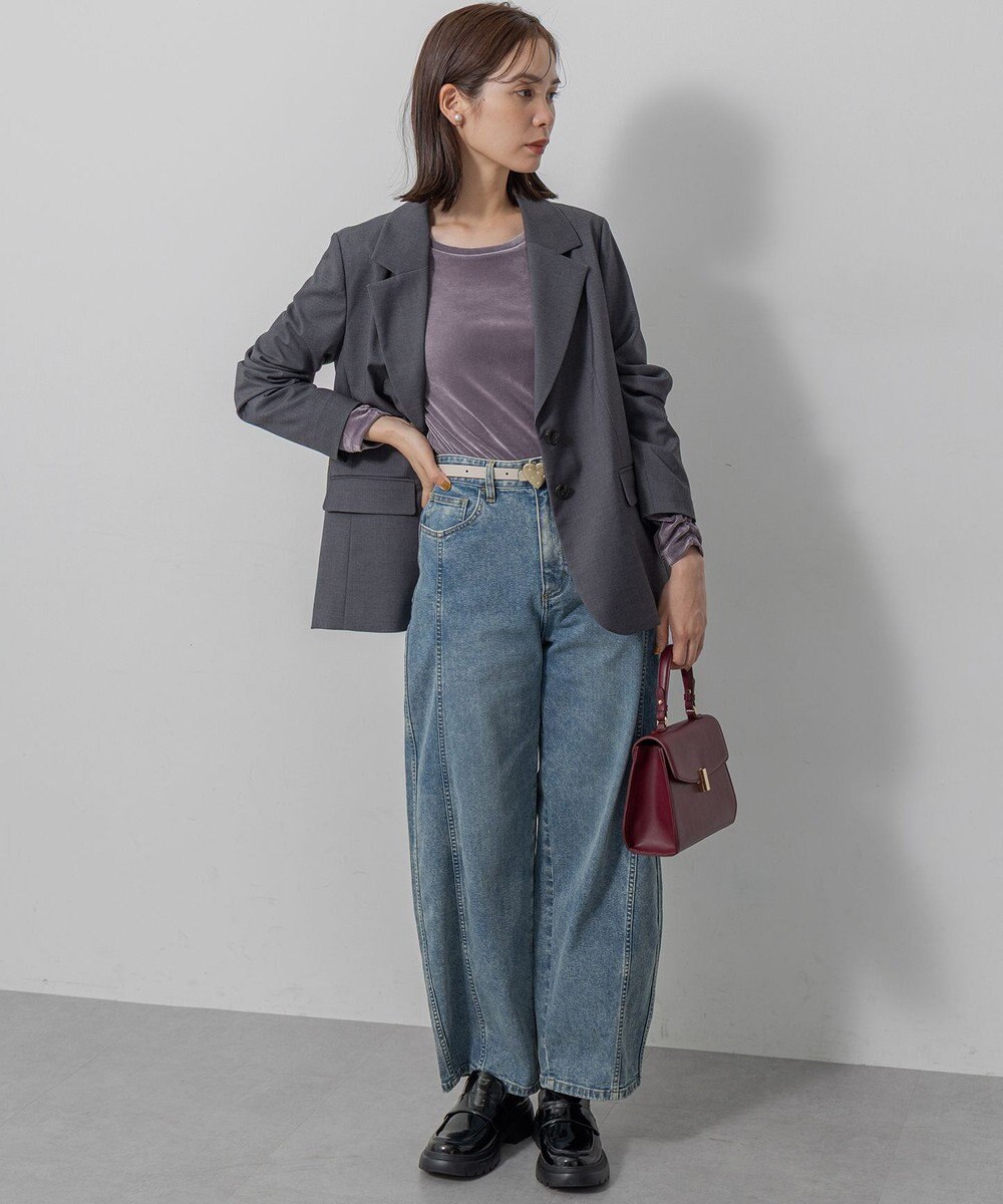 組曲 L 【加藤ローサさん着用】ライトデニムカーブパンツ 