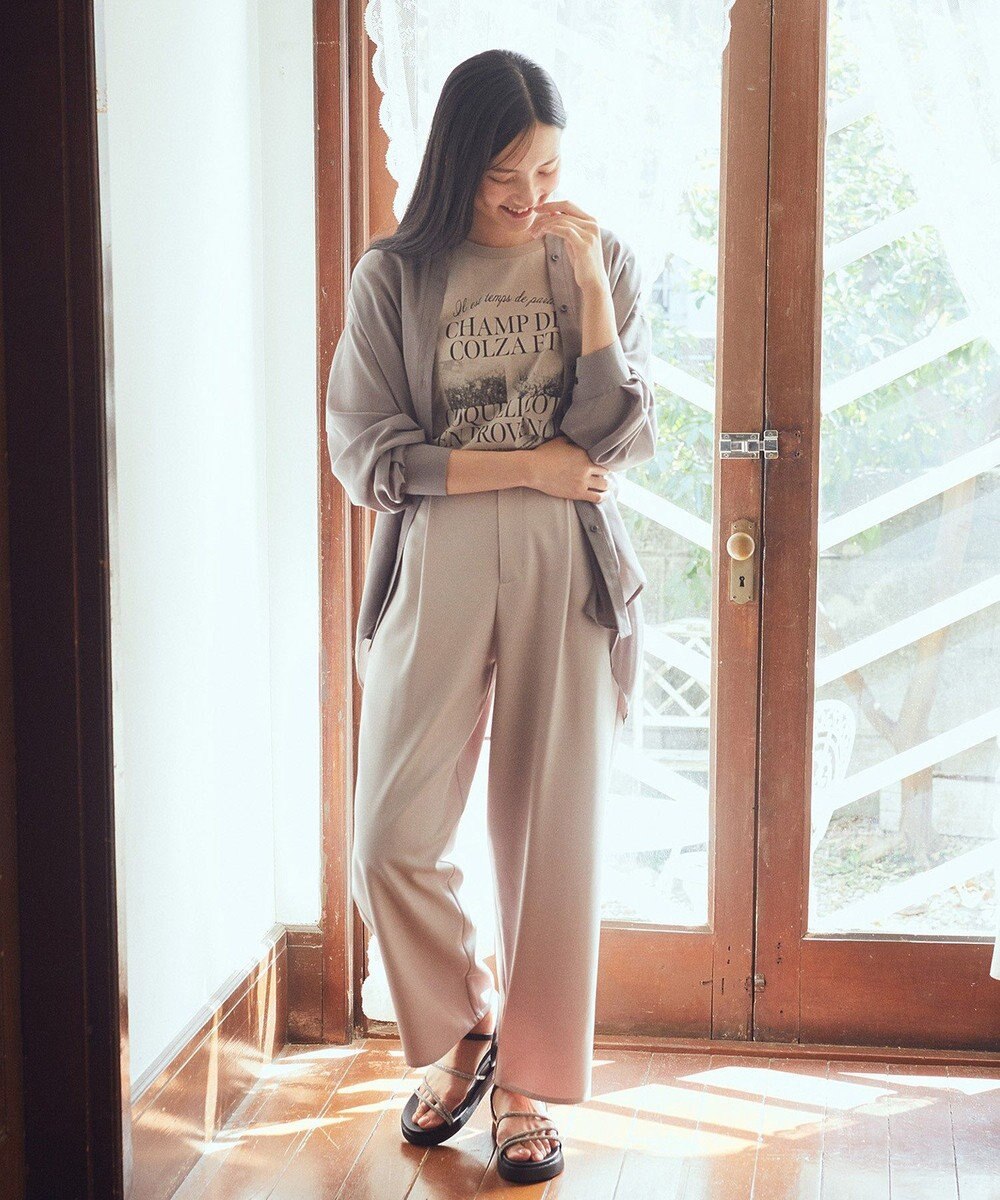 earth music&ecology タックストレートパンツ 