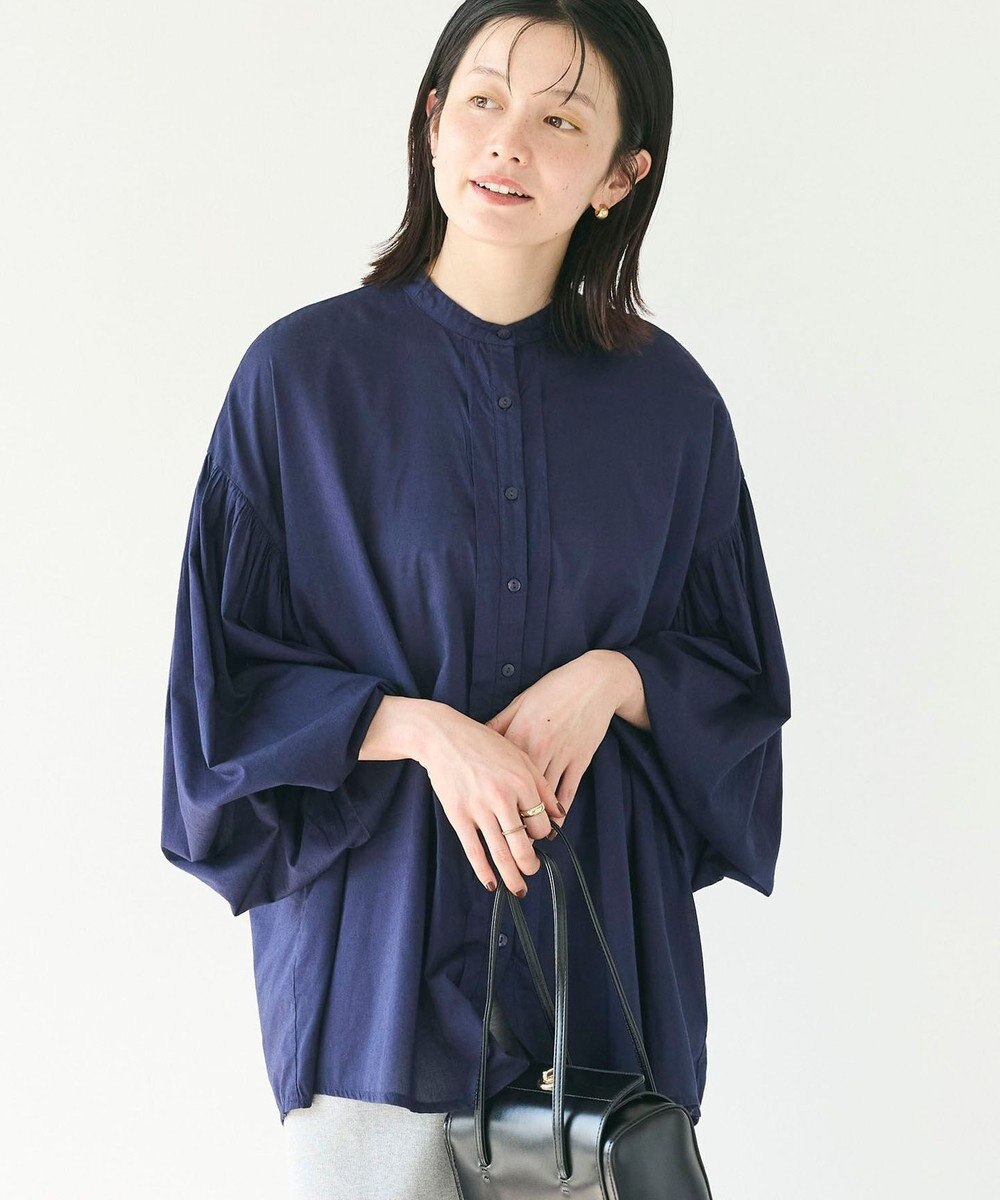 CRAFT STANDARD BOUTIQUE インド綿混パフスリーブシャツ 