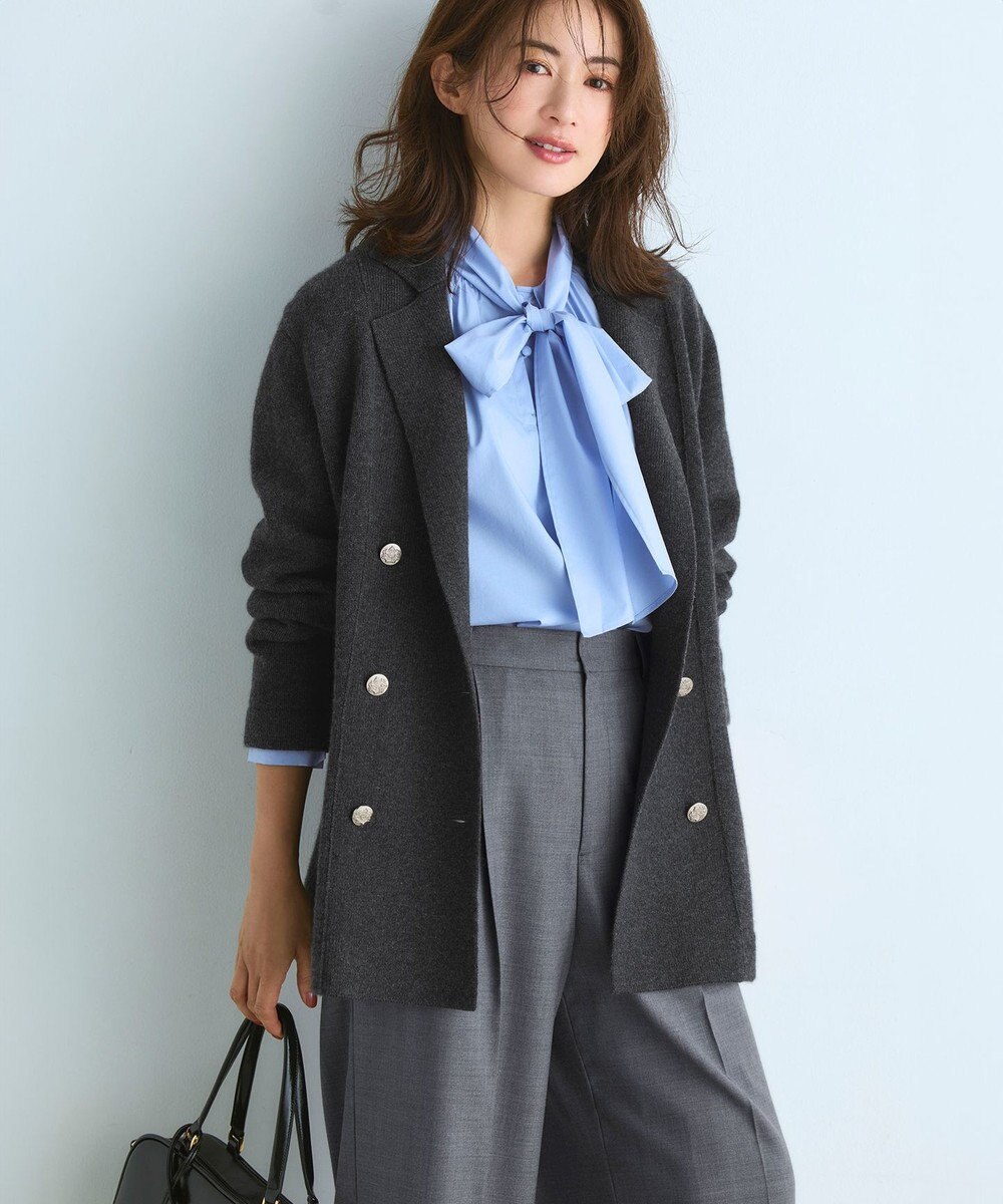 23区 L 【滝沢眞規子さん着用/Oggi掲載】ストレッチライトタイプライター 2WAY ボウタイブラウス 