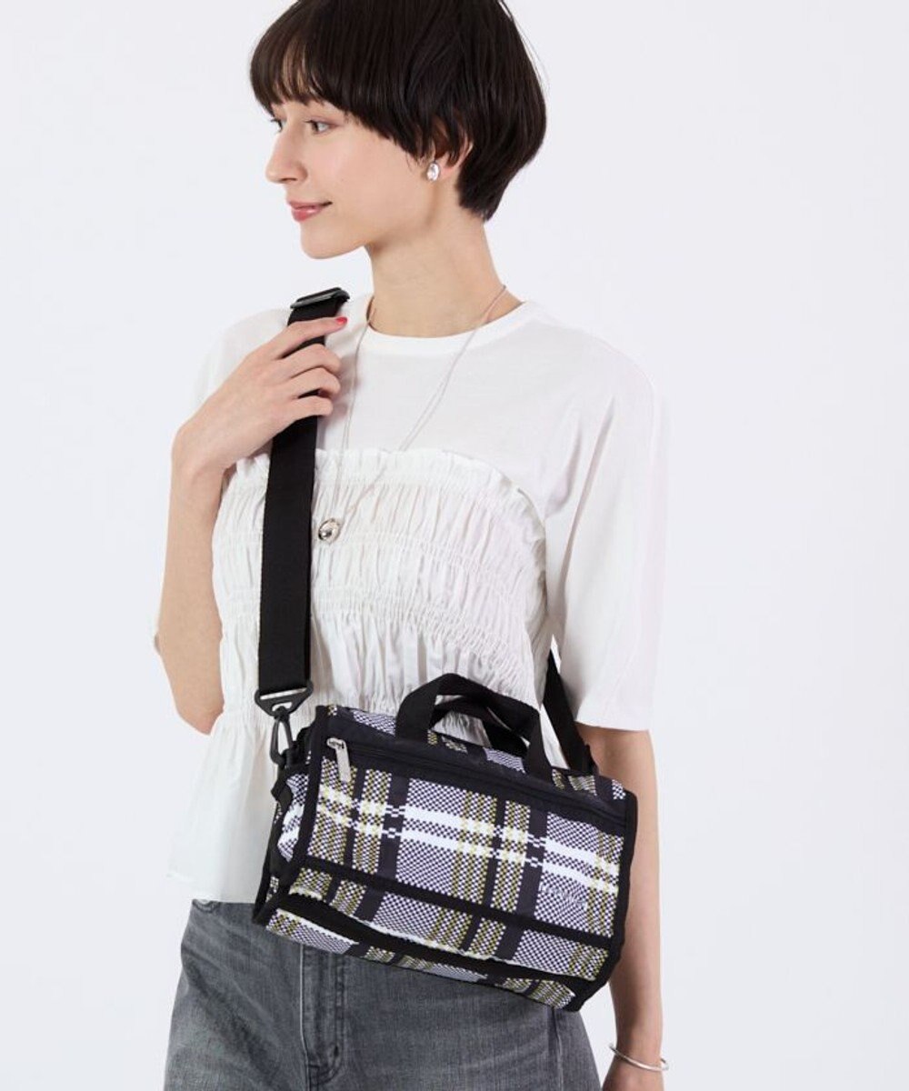 LeSportsac MINI DUFFEL CROSSBODY/ピクセルスクランブルチェック 