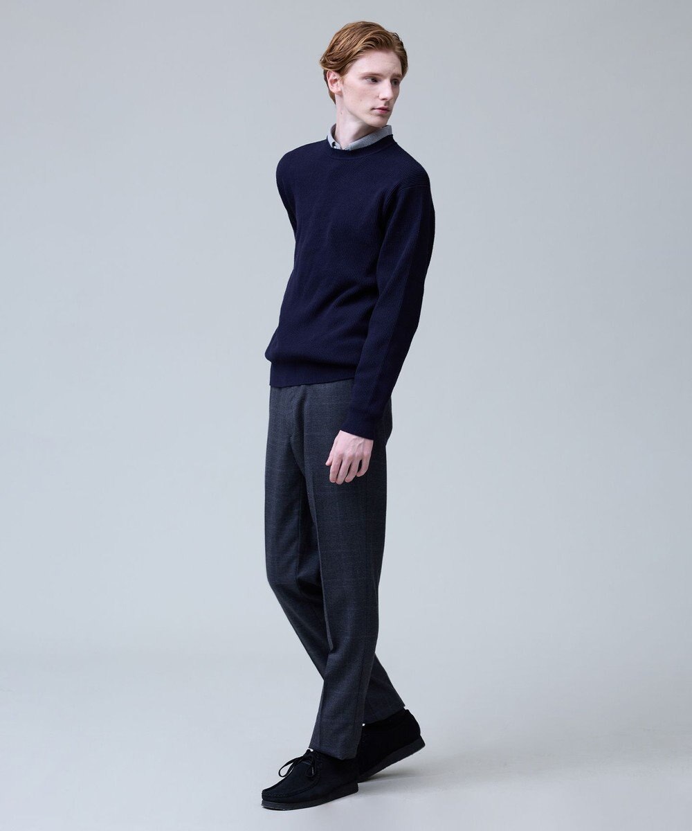 J.PRESS MEN 温かさと軽さの快適素材【ストレッチ / イージーケア】【FLEX YARN】片畔クルーネック ニット 