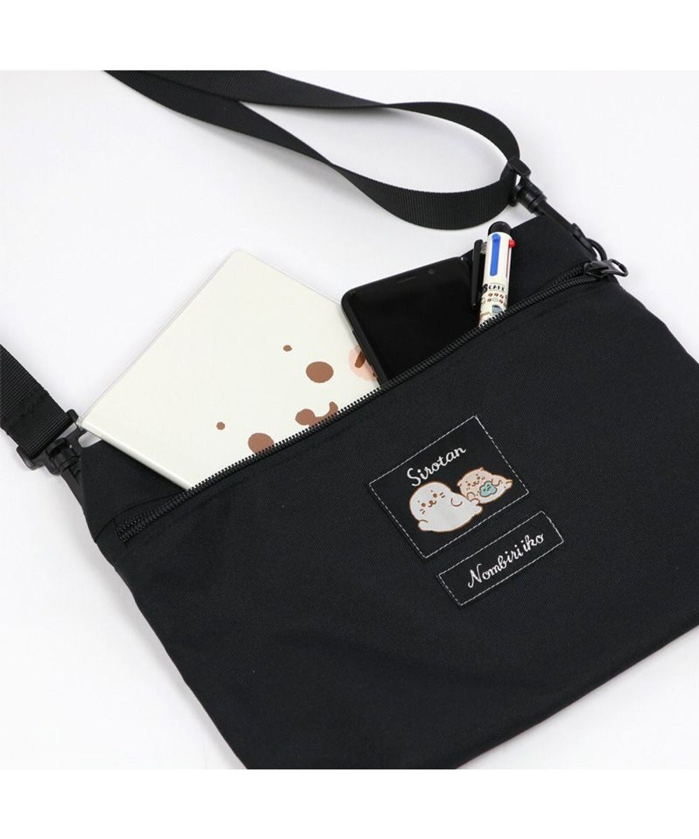 しろたん しろたん らっこいぬ サコッシュ 黒色 ミニショルダー ショルダーバック 斜め掛け バック 鞄 軽量 通勤 通学 レジャー 旅行 男女兼用 あざらし アザラシ かわいい キャラクター マザーガーデン 父の日 母の日 Mother Garden ファッション通販 公式通販