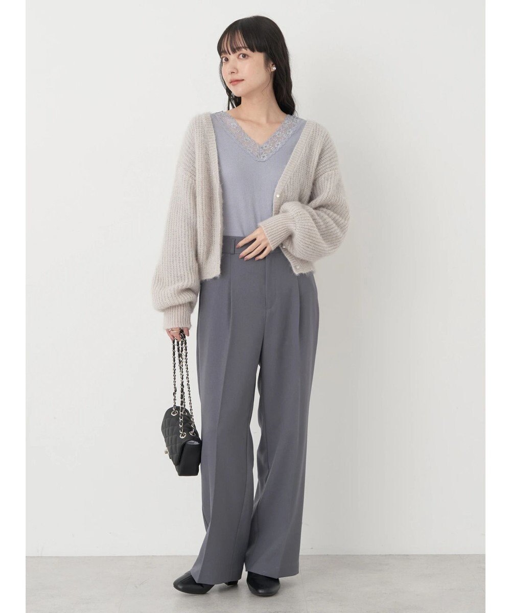 earth music&ecology レースＶネックテレコインナー 