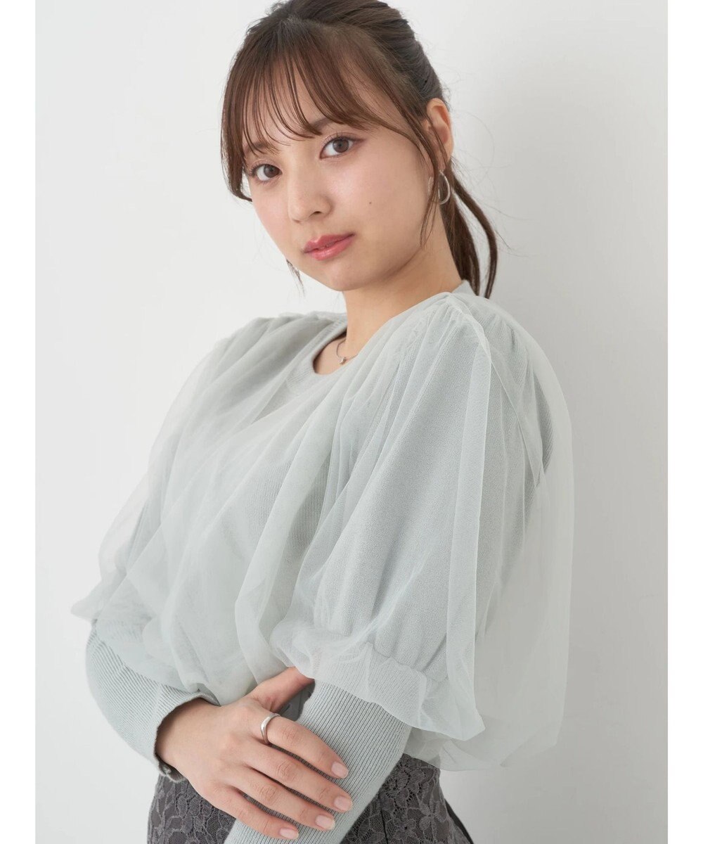 earth music&ecology チュールドッキングニットプルオーバー 