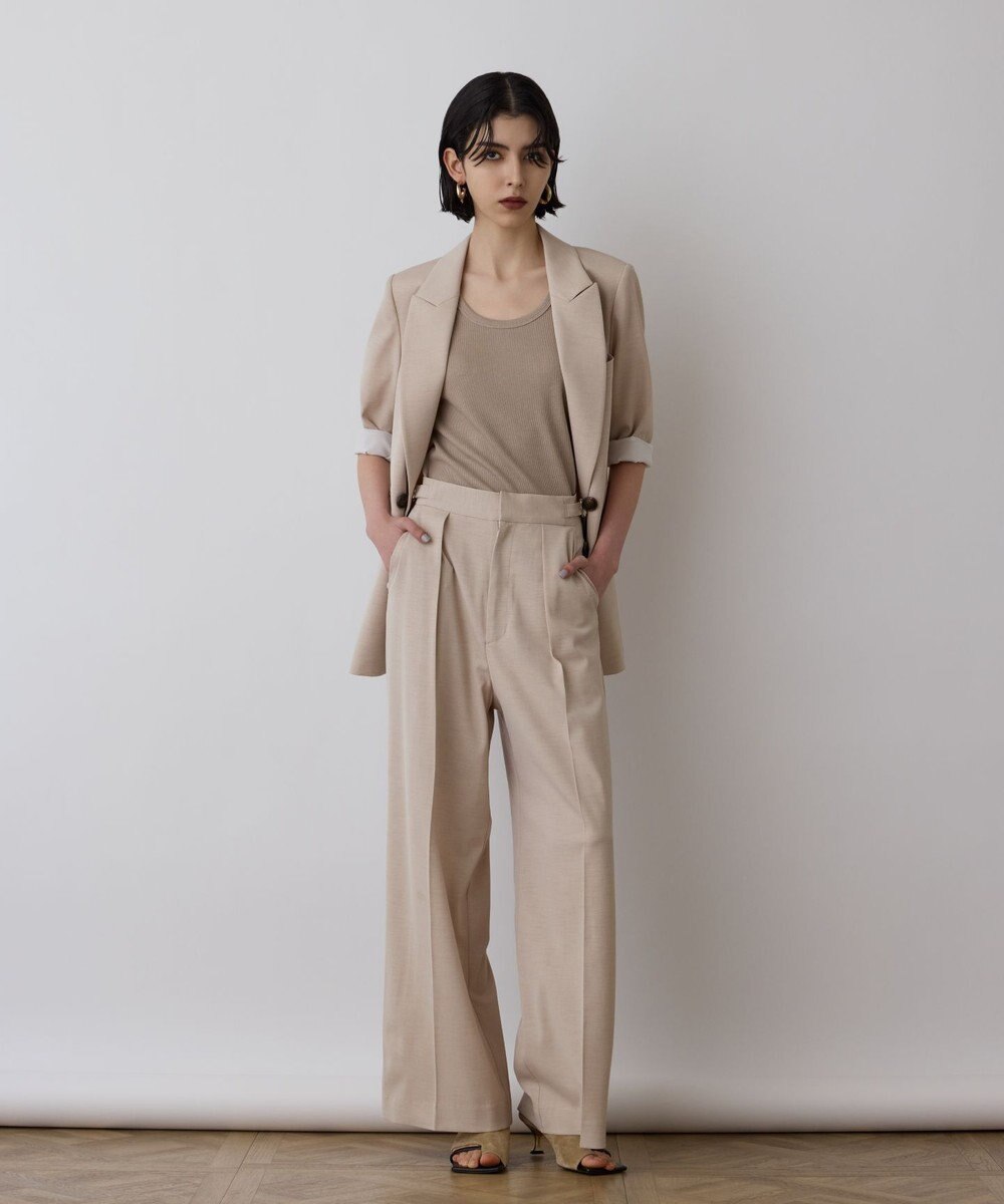 GRACE CONTINENTAL スラブストレッチタックパンツ 