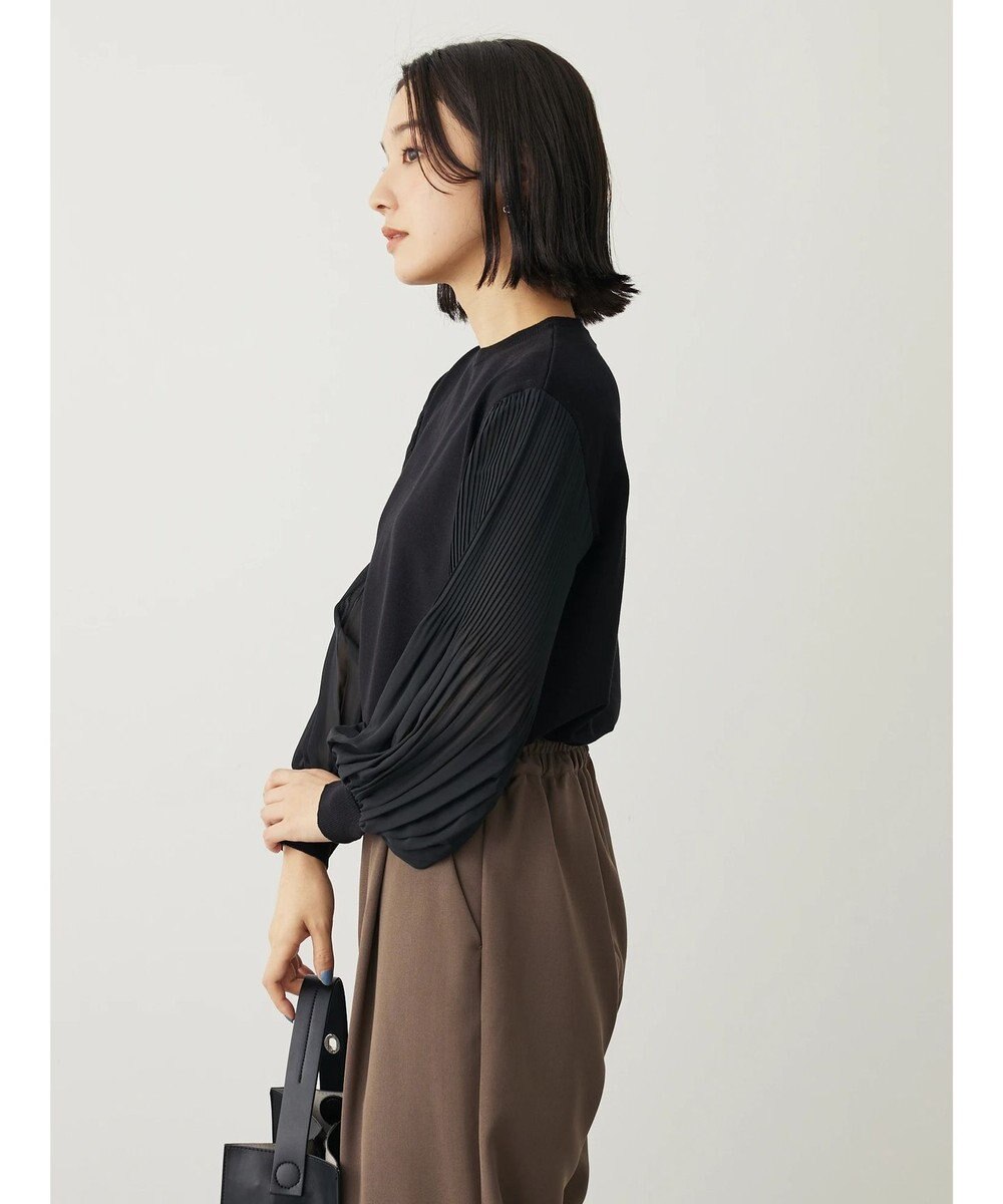 Green Parks プリーツ袖ニットプルオーバー 