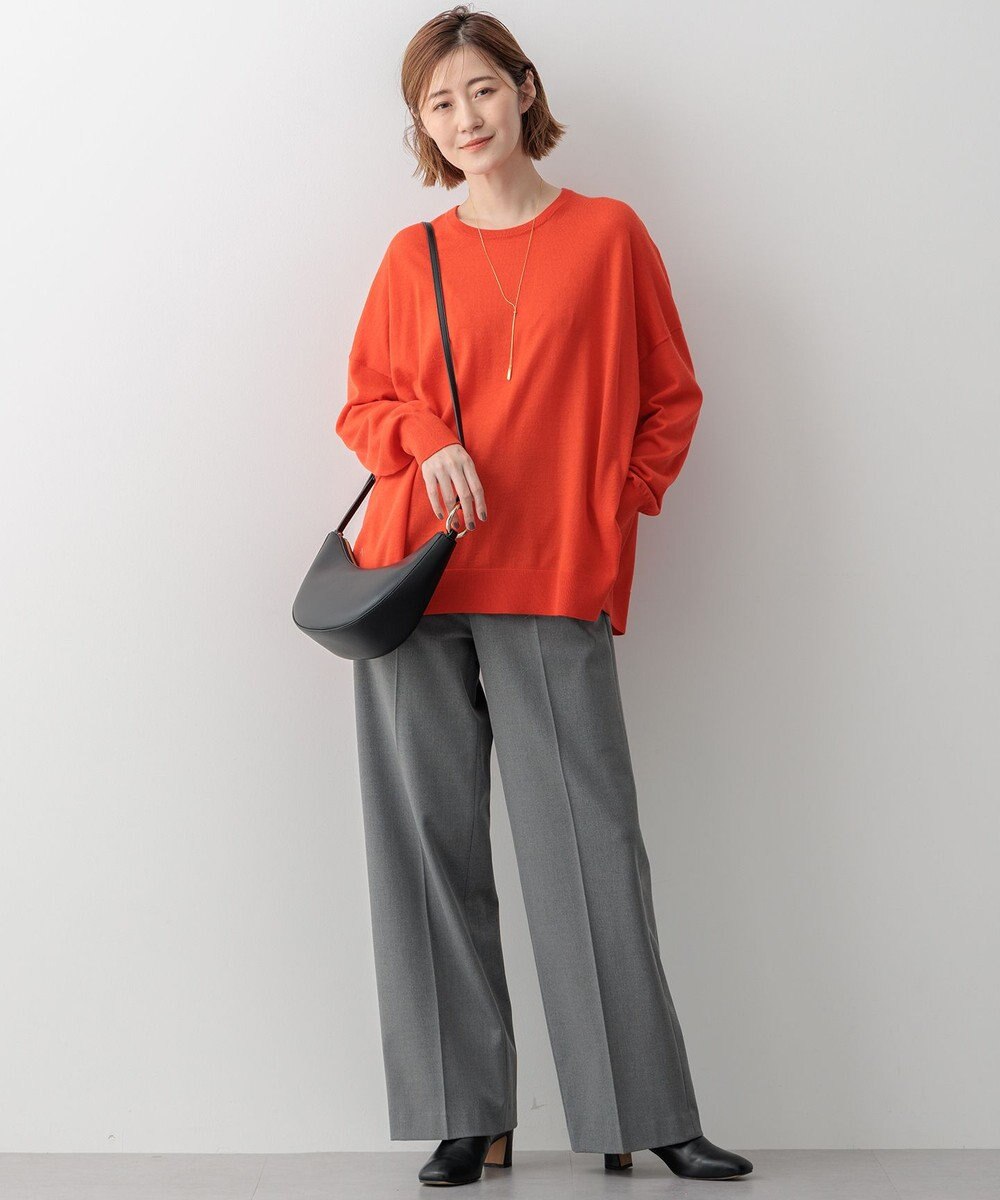 23区 L 【WEB限定カラーあり/洗える】ウーステッドウール ワイドシルエット ニット 