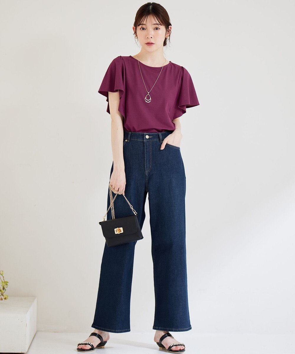 ANY SIS 【洗える】フリルスリーブ カットソー 