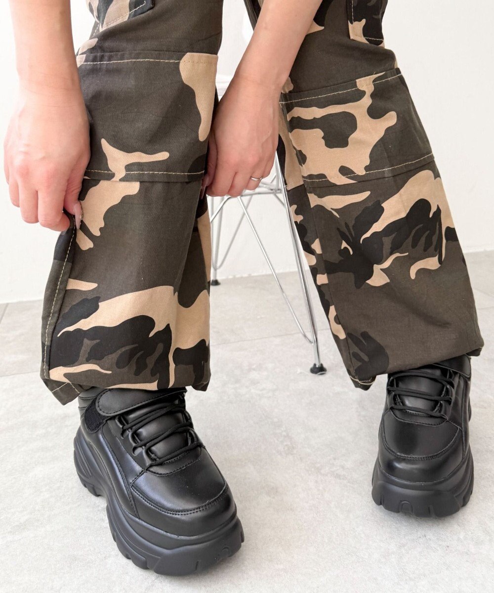 WEGO 【MLサイズ展開】ハイカットベルト厚底スニーカー 