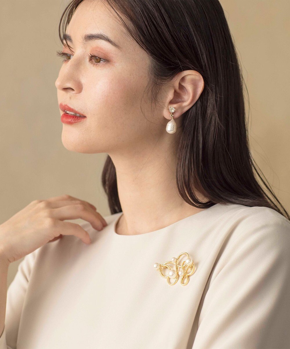 組曲 ラインドロップパール ブローチ 