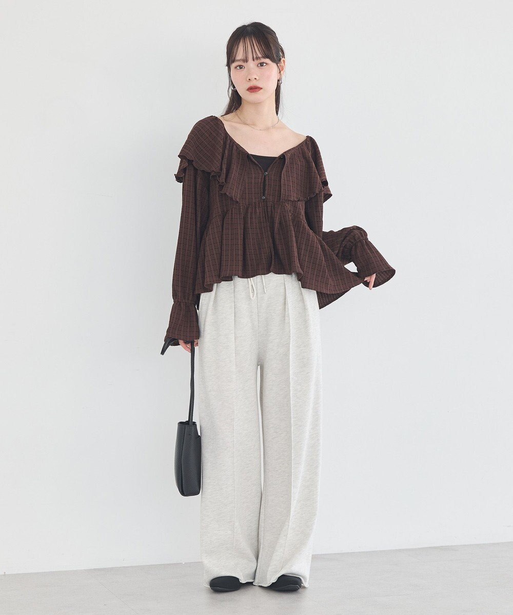 earth music&ecology 【予約】ラッフルカラーカットブラウス 