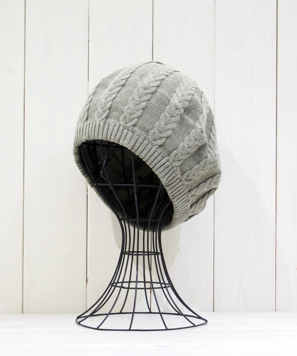 石田製帽 オーガニックコットン アラン編みベレー 