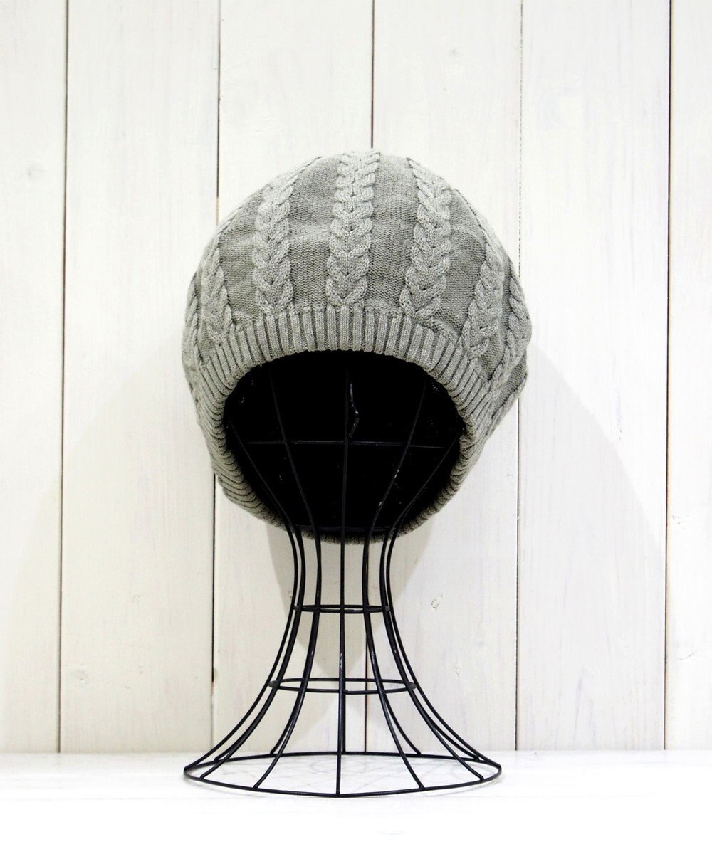 石田製帽 オーガニックコットン アラン編みベレー 