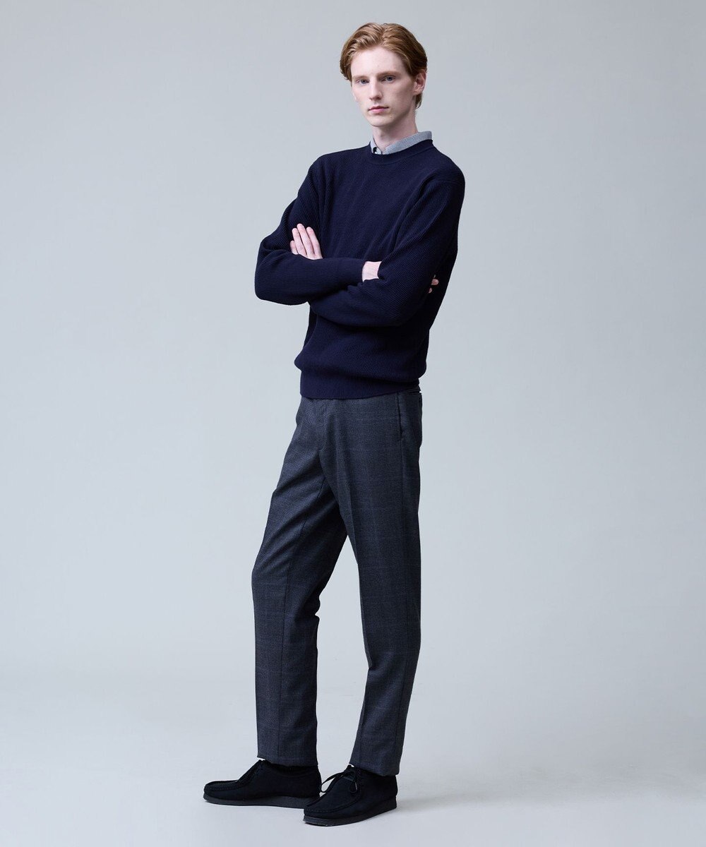 J.PRESS MEN 温かさと軽さの快適素材【ストレッチ / イージーケア】【FLEX YARN】片畔クルーネック ニット 