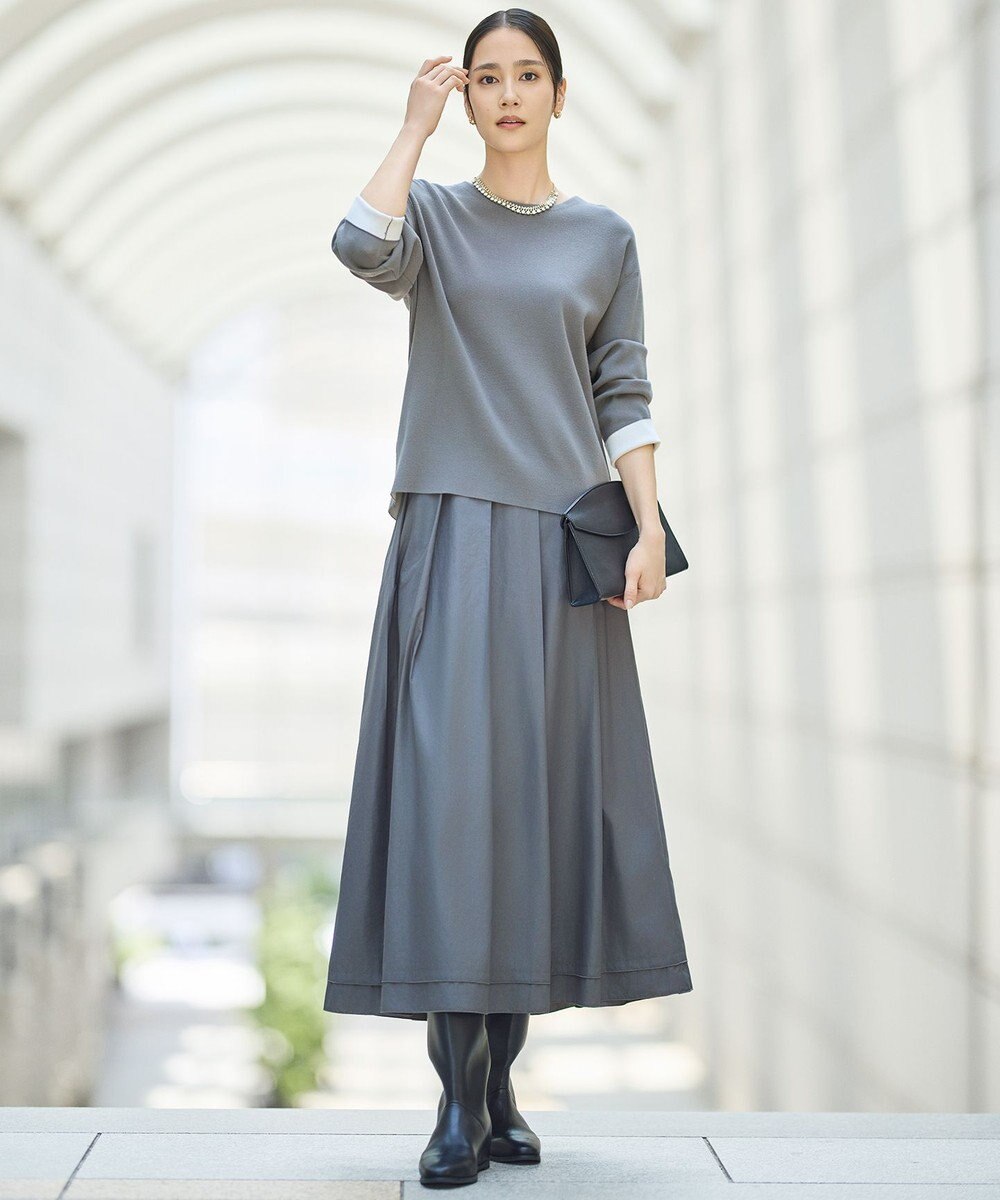 自由区 L 【カタログ掲載】レーヨンストレッチベーシックシルエット ニット 