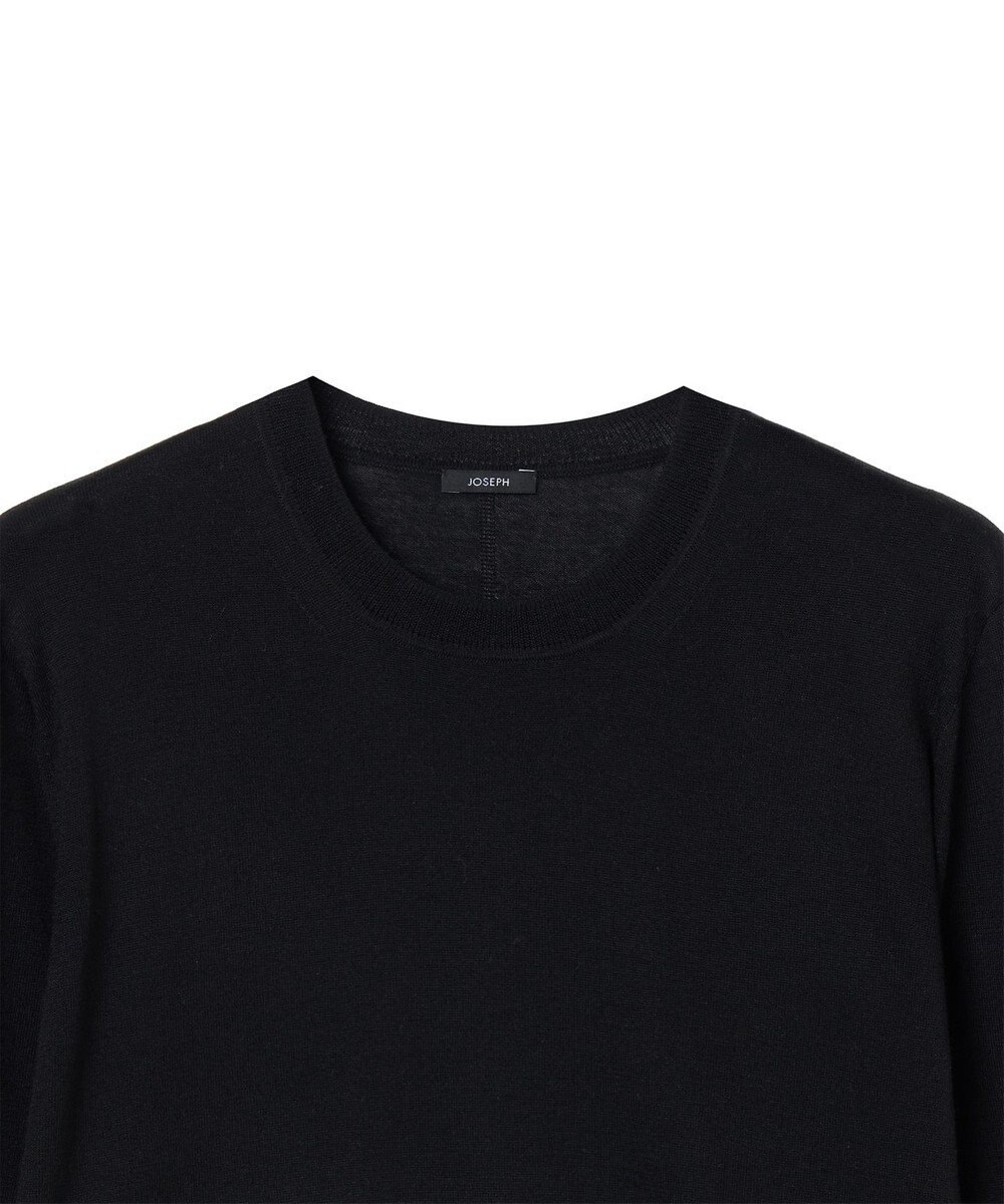 JOSEPH 【洗える】スーパーファインコットンシルク　ラウンドネックニット 