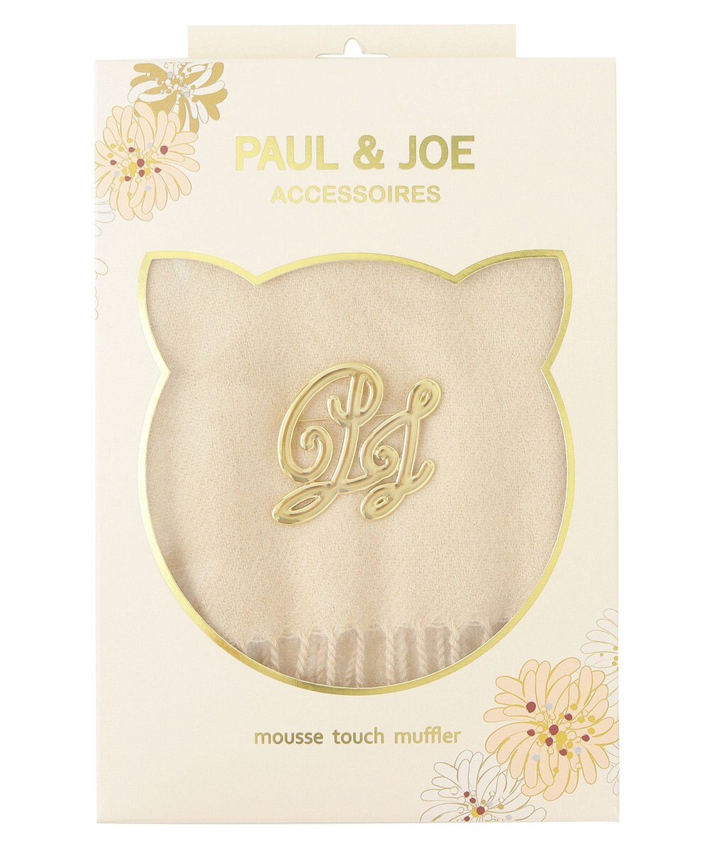 MOONBAT PAUL & JOE ACCESSOIRES ”PJ”ロゴブローチ付きムースタッチマフラー（パッケージ入り） 