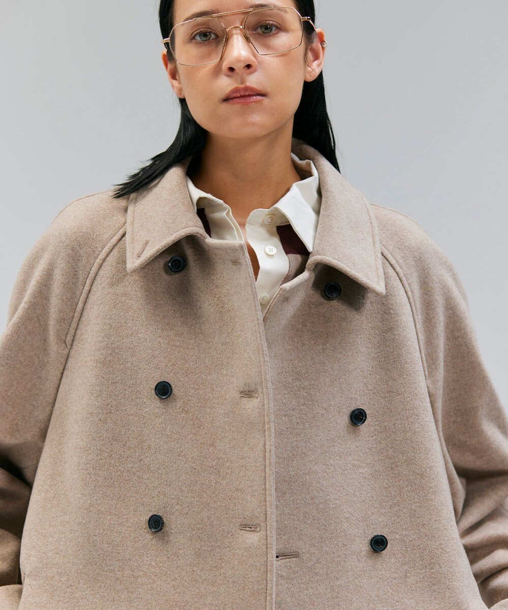 BEIGE， 【VERY NaVY12月号掲載】LABBOCK / ウール混ラグランステンカラーコート 