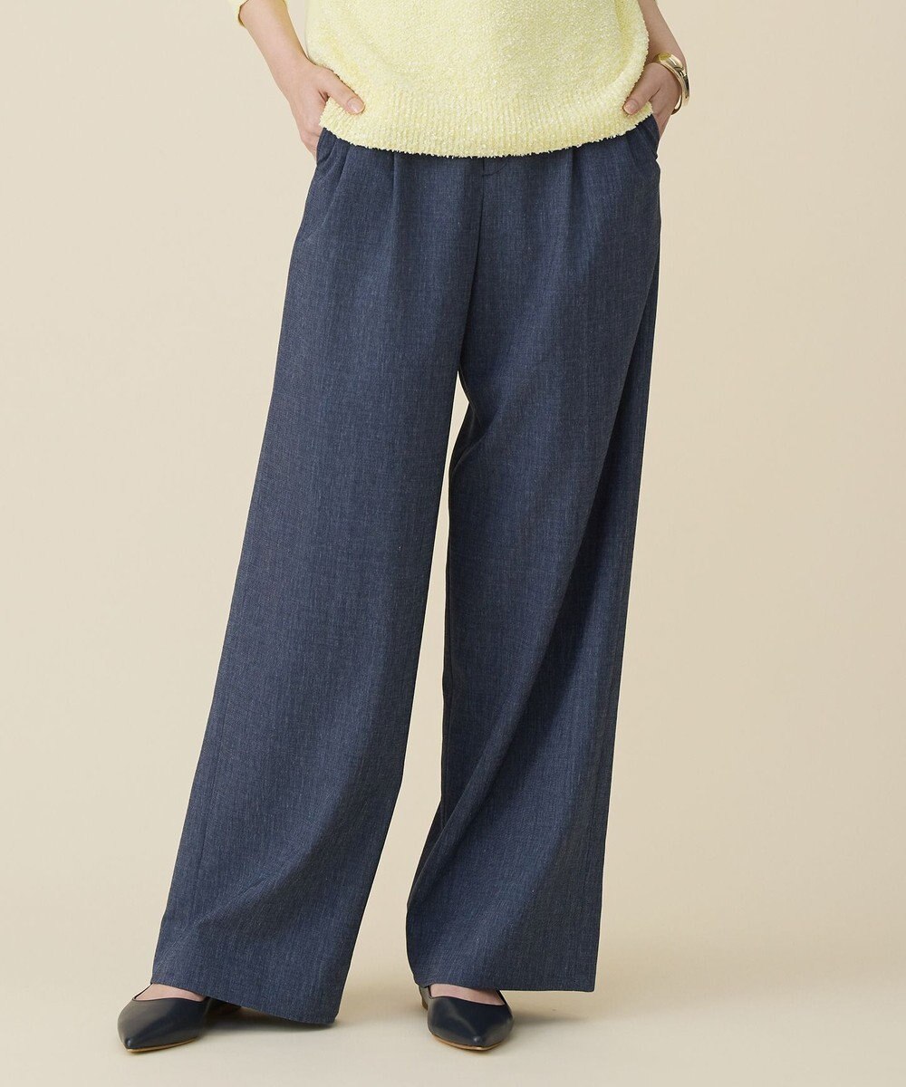 自由区 L 【セットアップ対応】ソフトリネンダンガリーワイド パンツ 