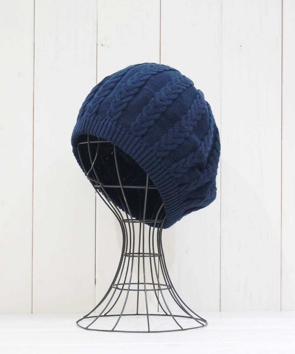 石田製帽 オーガニックコットン アラン編みベレー 