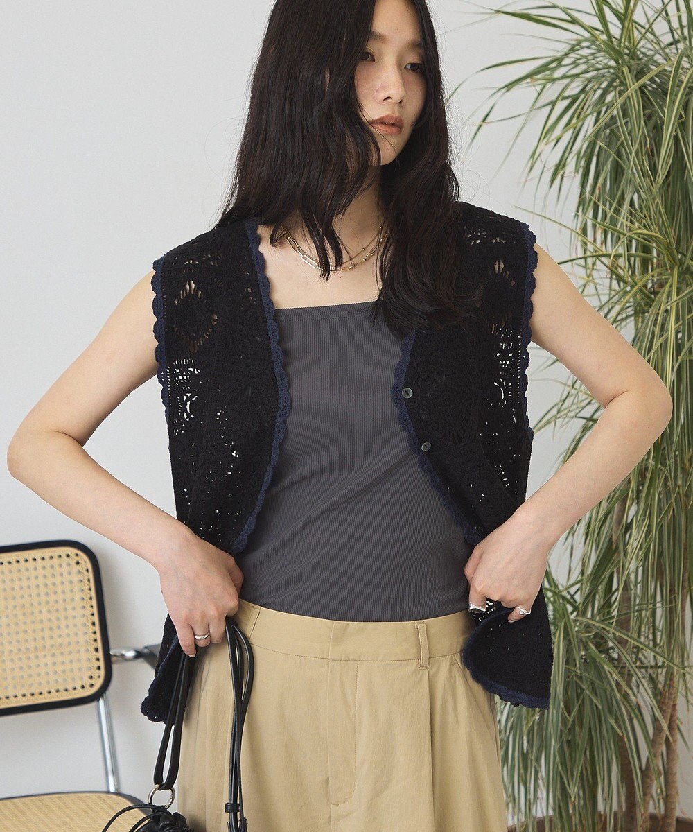 AMERICAN HOLIC クロシェ風ニットベスト 