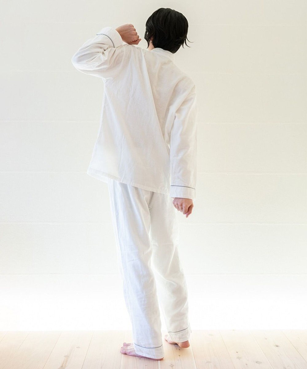 京和晒綿紗 【紗栄子さん愛用パジャマの色違い/UNISEX】ガーゼパジャマ 2重合わせ 白 