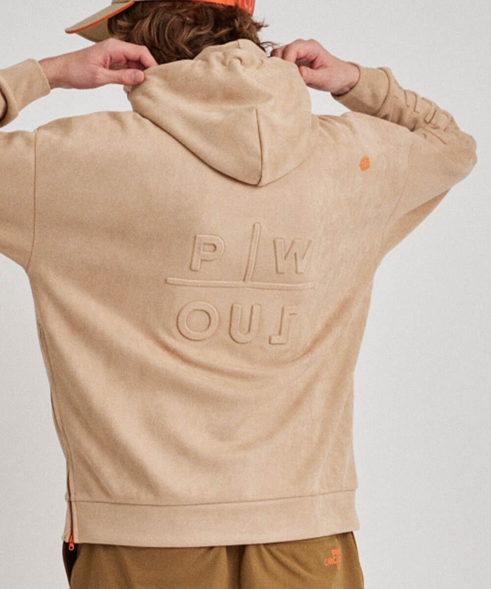 PW CIRCULUS 【MEN】スエード調 デタッチャブルフーディ 