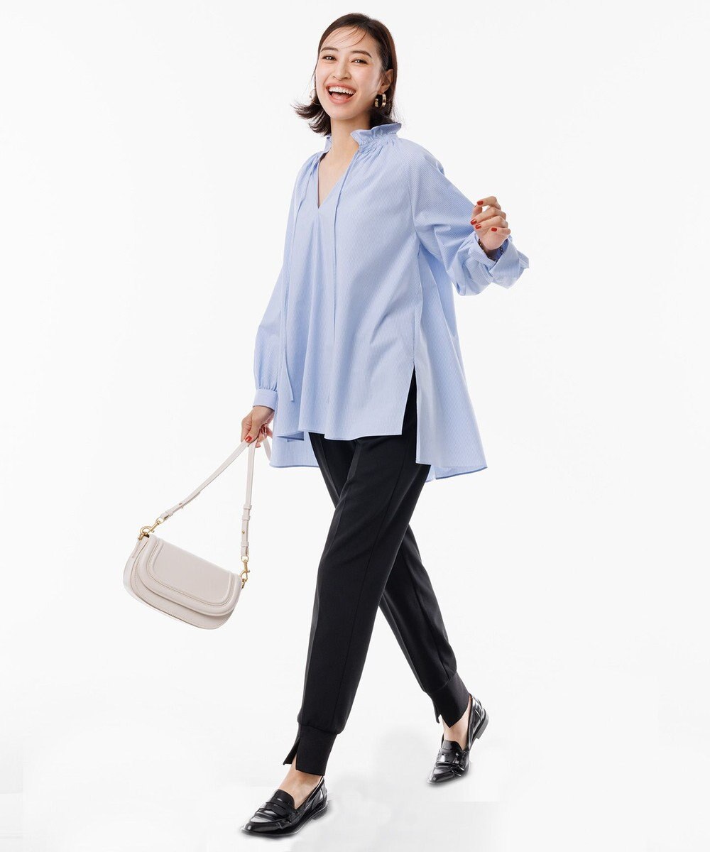 UNFILO ギャザーオーバーブラウス 