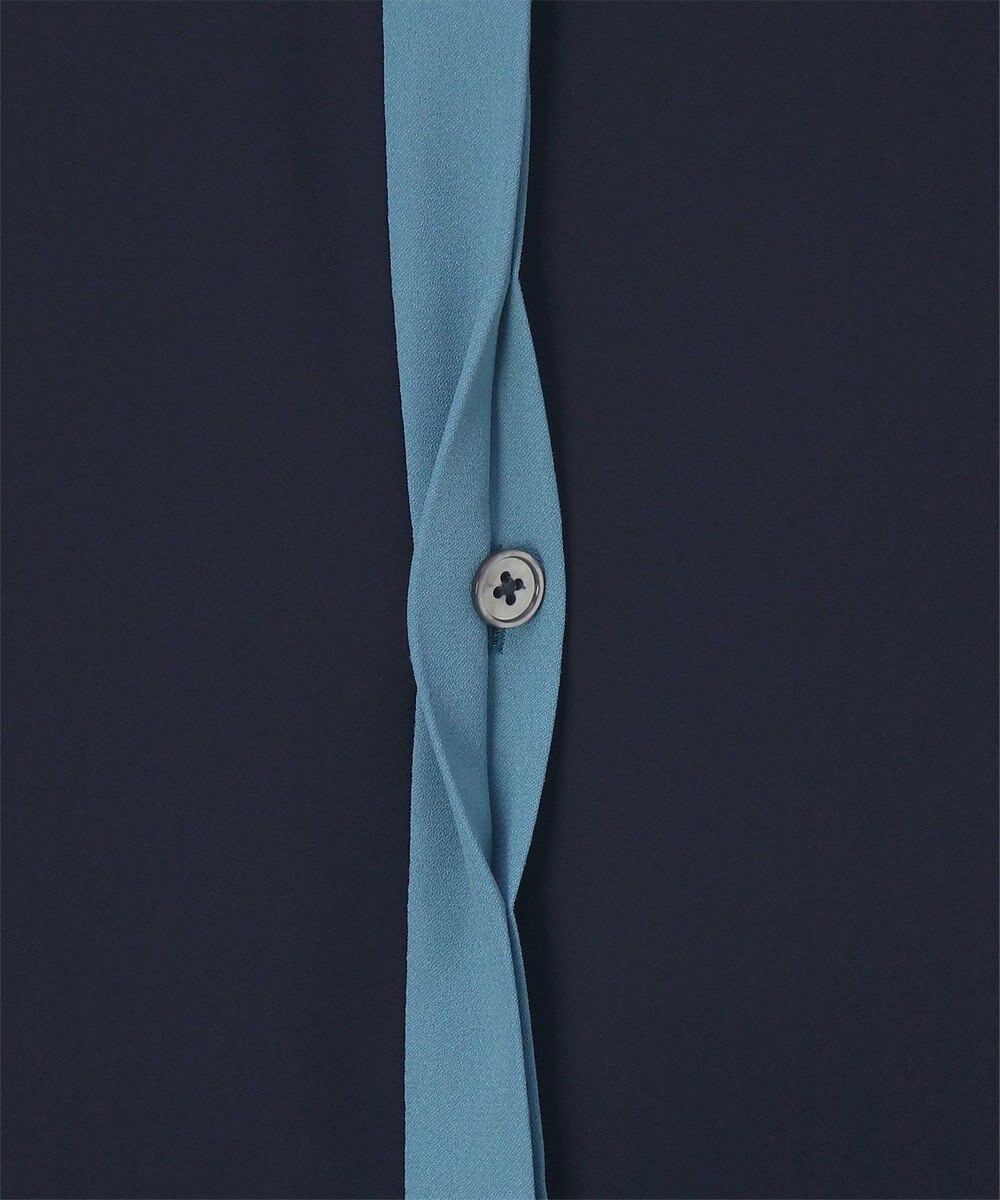 Paul Smith バックサテン ジョーゼット スタンドカラー ブラウス 