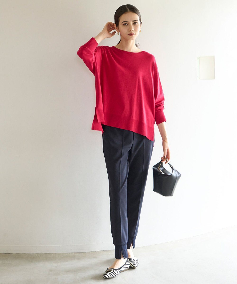 UNFILO 【洗える/抗菌防臭】マイビューティー クロップド丈ニット 