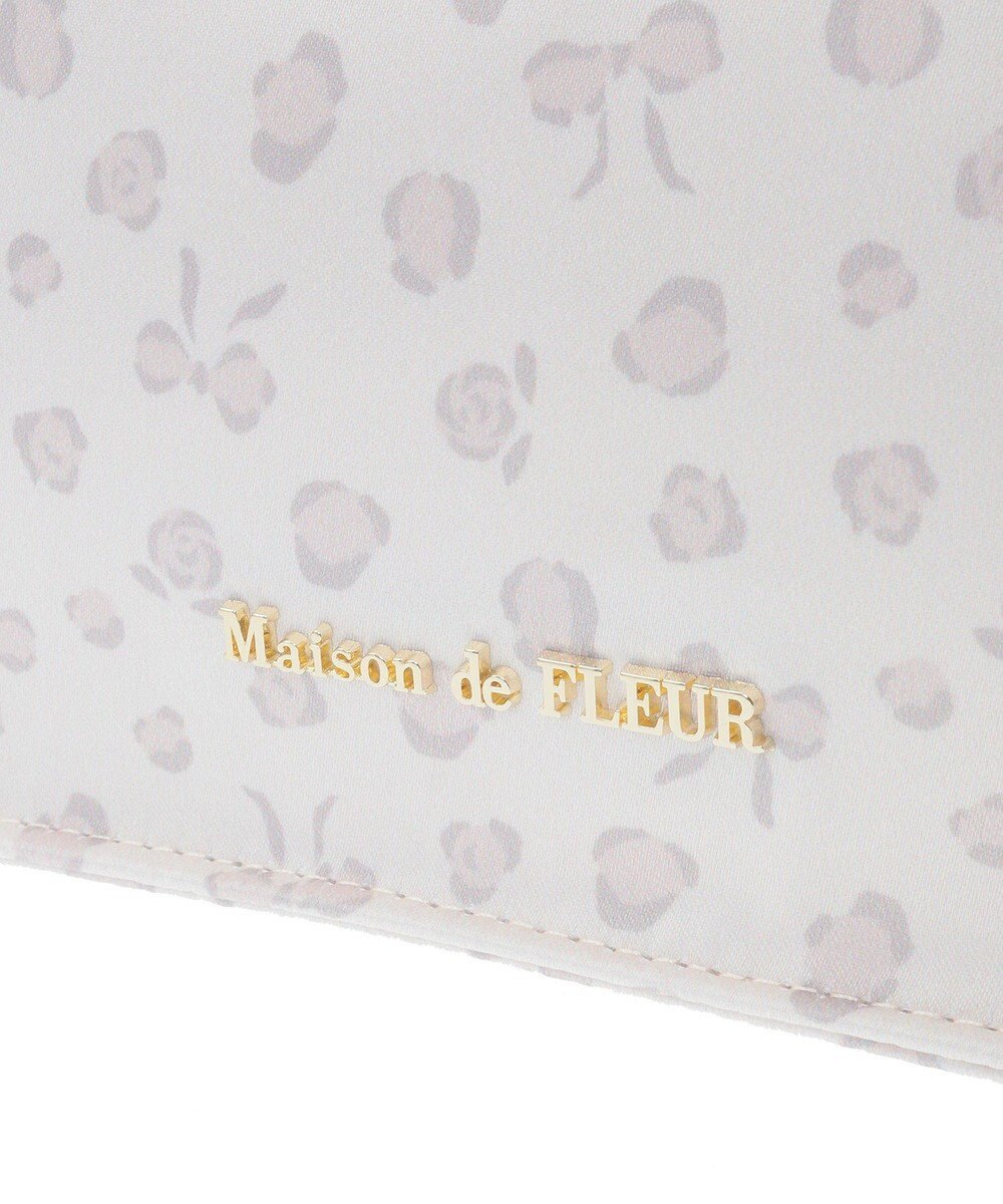 Maison de FLEUR リボンレオパードギャザーハンドルスクエアトート 