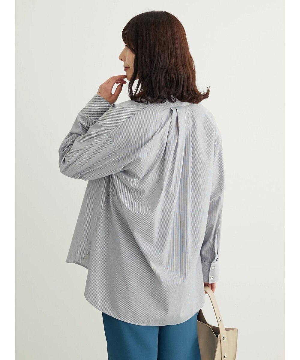 Green Parks 胸元ポケットイージーケアストライプシャツ 