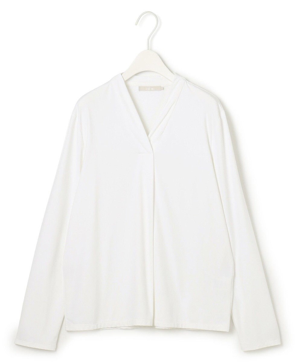 ICB 【洗える】 ウォームジャージー Vネックカットソー 